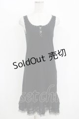 MILK / 裾フリルノースリーブワンピース  ブラック H-25-11-08-017-ML-OP-KB-ZH