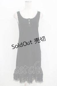 MILK / 裾フリルノースリーブワンピース  ブラック H-25-11-08-017-ML-OP-KB-ZH