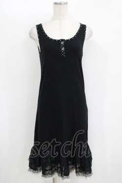 画像1: MILK / 裾フリルノースリーブワンピース  ブラック H-25-11-08-017-ML-OP-KB-ZH
