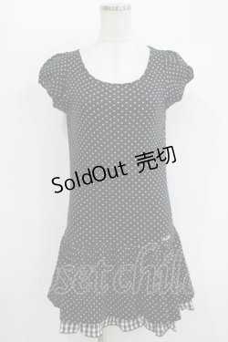 画像1: MILK / ドットギンガムワンピース  黒 H-25-11-08-020-ML-OP-KB-ZH