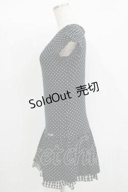 画像2: MILK / ドットギンガムワンピース  黒 H-25-11-08-020-ML-OP-KB-ZH