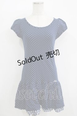画像1: 【SALE】MILK / ドットギンガムワンピース  ネイビー H-25-11-08-021-ML-OP-KB-ZT483