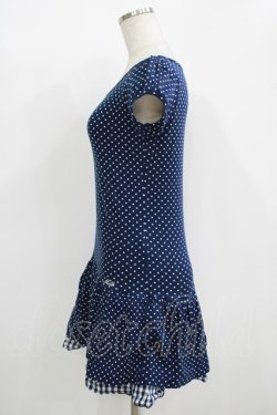 画像2: MILK / ドットギンガムワンピース  ネイビー H-25-11-08-021-ML-OP-KB-ZH