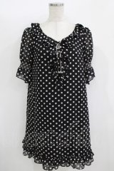 MILK / シャーリングドットdress  ブラック H-25-11-08-022-ML-OP-KB-ZH