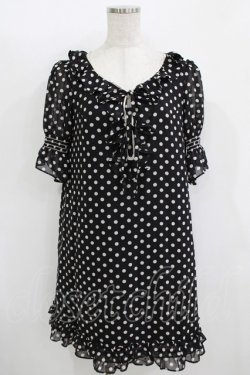 画像1: MILK / シャーリングドットdress  ブラック H-25-11-08-022-ML-OP-KB-ZH