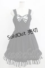 Dangerous nude / ストライプバッスルジャンパースカート  ブラック H-25-11-08-003-PU-OP-KB-ZH