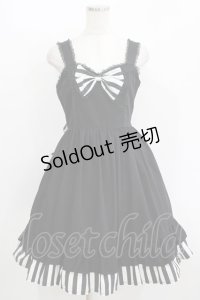 Dangerous nude / ストライプバッスルジャンパースカート  ブラック H-25-11-08-003-PU-OP-KB-ZH