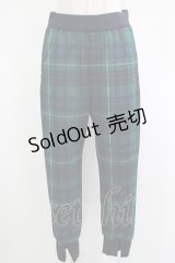 Jane Marple Dans Le Salon / ジャガードタータンチェックトラックパンツ  グリーン×ネイビー H-25-11-09-1040-JM-PA-KB-ZH