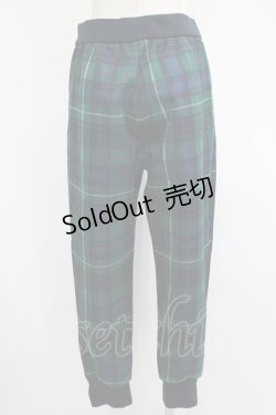 画像3: Jane Marple Dans Le Salon / ジャガードタータンチェックトラックパンツ  グリーン×ネイビー H-25-11-09-1040-JM-PA-KB-ZH