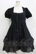 PEACE NOW / ドットフリルパフワンピース M 黒 H-25-11-09-1004-PU-OP-KB-ZH