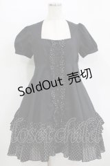 PEACE NOW / ドットフリルパフワンピース M 黒 H-25-11-09-1004-PU-OP-KB-ZH