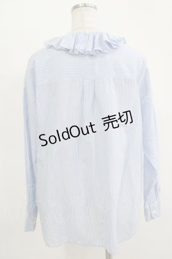 画像3: Jane Marple / ギャザーカラーストライプブラウス  サックス H-25-11-09-1042-JM-BL-KB-ZH