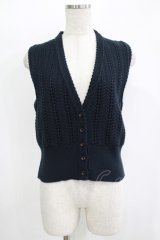 Jane Marple / スカラップトリミングクロッシュレースベスト  ネイビー H-25-11-09-1043-JM-TO-KB-ZH