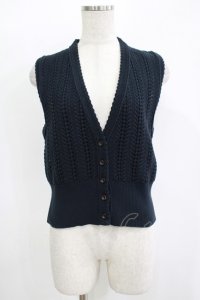 Jane Marple / スカラップトリミングクロッシュレースベスト  ネイビー H-25-11-09-1043-JM-TO-KB-ZH