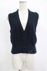 画像1: Jane Marple / スカラップトリミングクロッシュレースベスト  ネイビー H-25-11-09-1043-JM-TO-KB-ZH (1)