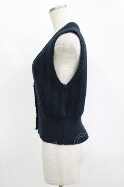 画像2: Jane Marple / スカラップトリミングクロッシュレースベスト  ネイビー H-25-11-09-1043-JM-TO-KB-ZH