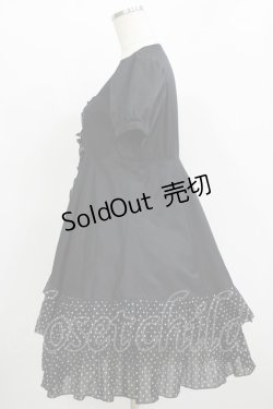 画像2: PEACE NOW / ドットフリルパフワンピース M 黒 H-25-11-09-1004-PU-OP-KB-ZH