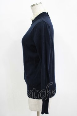 画像2: Jane Marple / レースハイネックニット  ネイビー H-25-11-09-1044-JM-TO-KB-ZH