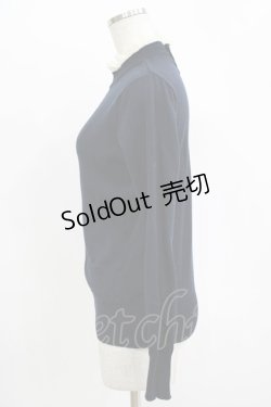 画像2: Jane Marple / レースハイネックニット  ネイビー H-25-11-09-1044-JM-TO-KB-ZH