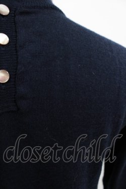 画像4: Jane Marple / レースハイネックニット  ネイビー H-25-11-09-1044-JM-TO-KB-ZH