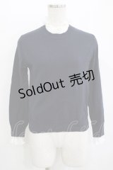 Jane Marple Dans Le Salon / プリーツフリルニット  ネイビー×ホワイト H-25-11-09-1045-JM-TO-KB-ZH