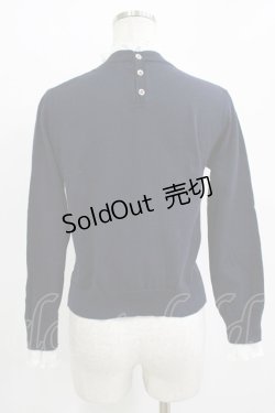 画像3: Jane Marple Dans Le Salon / プリーツフリルニット  ネイビー×ホワイト H-25-11-09-1045-JM-TO-KB-ZH