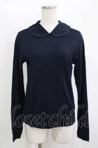 Jane Marple Dans Le Salon / ラウンドカラーカットソー  ネイビー H-25-11-09-1046-JM-TO-KB-ZH