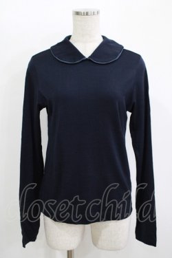 画像1: Jane Marple Dans Le Salon / ラウンドカラーカットソー  ネイビー H-25-11-09-1046-JM-TO-KB-ZH