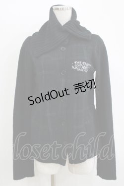 画像1: h.ANARCHY / チェックプリントニットカーディガン  ブラック H-25-11-09-1047-HN-TO-KB-ZH