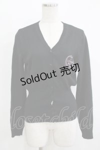 h.naoto Blood / ロゴ刺繍ニットカーディガン  ブラック H-25-11-09-1048-HN-TO-KB-ZH