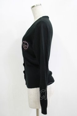 画像2: h.naoto Blood / ロゴ刺繍ニットカーディガン  ブラック H-25-11-09-1048-HN-TO-KB-ZH