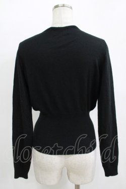 画像3: h.naoto Blood / ロゴ刺繍ニットカーディガン  ブラック H-25-11-09-1048-HN-TO-KB-ZH