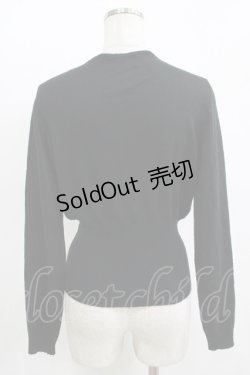 画像3: h.naoto Blood / ロゴ刺繍ニットカーディガン  ブラック H-25-11-09-1048-HN-TO-KB-ZH
