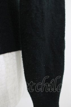 画像4: h.naoto Blood / ロゴ刺繍ニットカーディガン  ブラック H-25-11-09-1048-HN-TO-KB-ZH