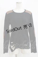 BPN FOR MEN / 配色ダメージパッチトップス  黒×茶 H-25-11-09-1049-GO-TO-KB-ZH