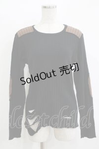 BPN FOR MEN / 配色ダメージパッチトップス  黒×茶 H-25-11-09-1049-GO-TO-KB-ZH