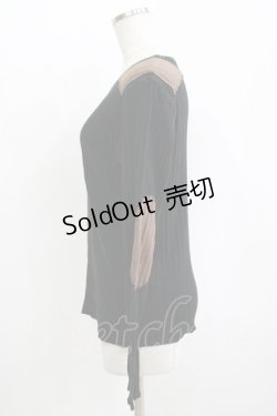 画像2: BPN FOR MEN / 配色ダメージパッチトップス  黒×茶 H-25-11-09-1049-GO-TO-KB-ZH