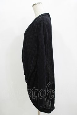 画像2: BPN FOR MEN / シアードットカーディガン  黒 H-25-11-09-1050-GO-TO-KB-ZH