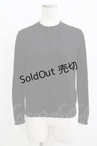 Jane Marple Dans Le Salon / Ripe cotton pleats frill sweater  black × off white H-25-11-09-1051-JM-TO-KB-ZH