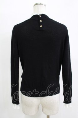 画像3: Jane Marple Dans Le Salon / Ripe cotton pleats frill sweater  black × off white H-25-11-09-1051-JM-TO-KB-ZH