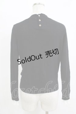 画像3: Jane Marple Dans Le Salon / Ripe cotton pleats frill sweater  black × off white H-25-11-09-1051-JM-TO-KB-ZH