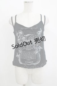 h.naoto Blood / プリントキャミソール  ブラック H-25-11-09-1053-HN-TO-KB-ZH