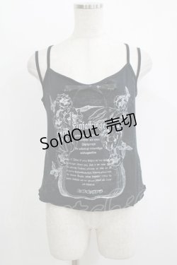 画像1: h.naoto Blood / プリントキャミソール  ブラック H-25-11-09-1053-HN-TO-KB-ZH