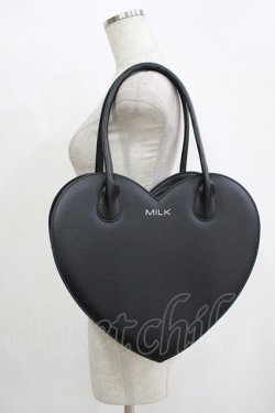 画像1: MILK / ハートバッグ  ブラック H-25-11-09-1054-ML-BG-KB-ZH