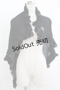 h.naoto Blood / ニットストール  黒 H-25-11-09-1056-HN-ZA-KB-ZH