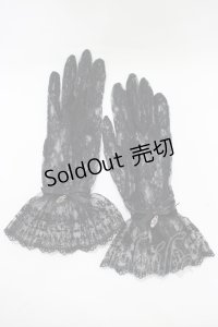 Moi-meme-Moitie / 棺桶チャーム付きレース手袋  黒 H-25-11-09-1063-MO-ZA-KB-ZH