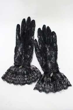 画像1: Moi-meme-Moitie / 棺桶チャーム付きレース手袋  黒 H-25-11-09-1063-MO-ZA-KB-ZH