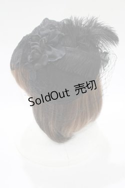 画像2: MorunxMuunaStoik / フェザーコサージュミニハット  黒 H-25-11-09-1064-EL-AC-KB-ZH