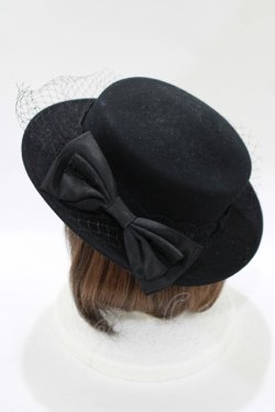 画像2: Moi-meme-Moitie / Noir 燭台ハット  黒×黒レース H-25-11-09-1066-MO-AC-KB-ZH