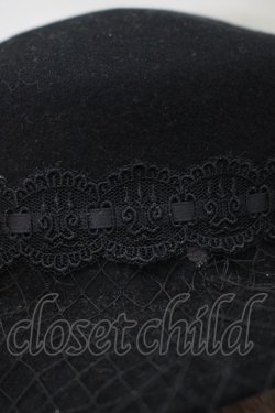 画像3: Moi-meme-Moitie / Noir 燭台ハット  黒×黒レース H-25-11-09-1066-MO-AC-KB-ZH